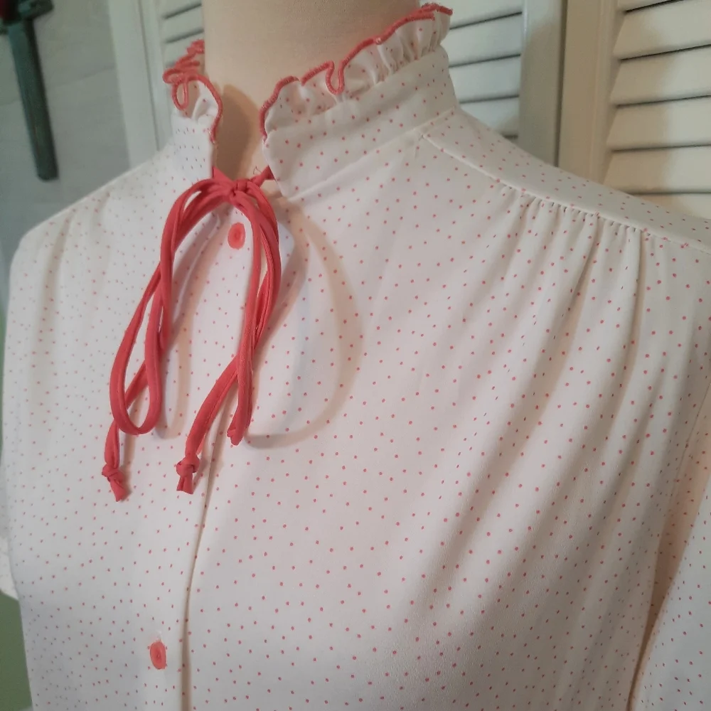 Nikki USA vtg polka dot pajama top sz 13/14 *C5 - Picture 3 of 5
